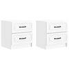 vidaXL Noat&ouml;flu sk&aacute;pur 2 pcs H&aacute;glansandi hv&iacute;tur 43 x 34,5 x 44,5 cm