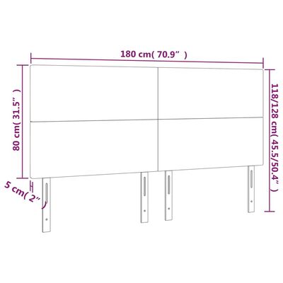 vidaXL Höfðagaflar 4 stk. 90x5x78/88 cm Dökkgrátt Efni