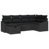 vidaXL S&oacute;fasett me&eth; p&uacute;&eth;i me&eth; geymslu 6 pcs Svartur p&oacute;l&yacute;rattan