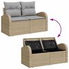vidaXL Gar&eth;s&oacute;fa sett me&eth; geymslu 7 pcs Drapplita&eth;ur Poly rattan