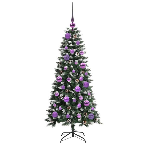 vidaXL Gervi j&oacute;latr&eacute; me&eth; 150 LED Gr&aelig;nn 120 cm PVC, plast og st&aacute;l