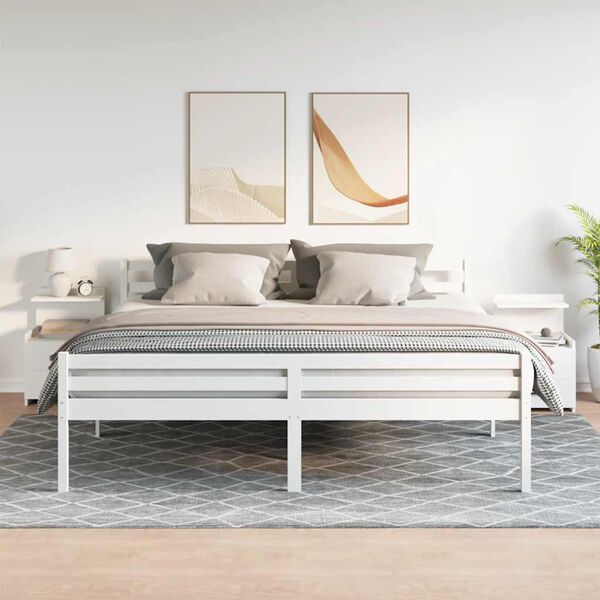 vidaXL náttborð 2 stk með 2 skúffum hvít 40x36,5x62 cm