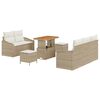 vidaXL Gar&eth;s&oacute;fa sett me&eth; p&uacute;&eth;i me&eth; geymslu 8 pcs Beige og krem