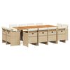 vidaXL 13 Hluta Gar&eth;bor&eth;sett me&eth; Sessum Drapplitu&eth; P&oacute;l&yacute;rattan