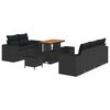 vidaXL Gar&eth;s&oacute;fa sett 8 pcs Svartur p&oacute;l&yacute;rattan