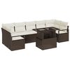 vidaXL Gar&eth;s&oacute;fa sett me&eth; geymslu 8 pcs Br&uacute;nn Poly rattan