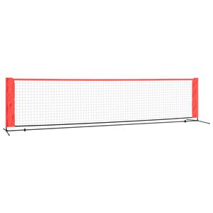 vidaXL Tennisnet Svart og Rautt 400x100x87 cm P&oacute;l&yacute;ester