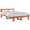 vidaXL Ramsv&iacute;k me&eth; h&ouml;fu&eth;gafl Vaxbr&uacute;nn 135 x 190 cm Solid furuhikk