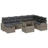 vidaXL Gar&eth;s&oacute;fa sett me&eth; p&uacute;&eth;i me&eth; geymslu 9 pcs Gr&aacute;r Poly rattan