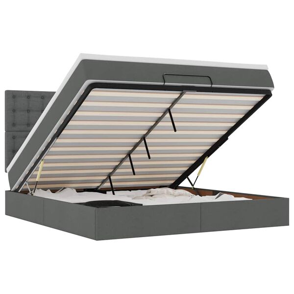 vidaXL Ottoman R&uacute;m me&eth; D&yacute;nu D&ouml;kkgr&aacute;r 180x200 cm Efni