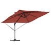 vidaXL Roma Parasol Rau&eth;ur 286 x 284 x 265 cm Aluminum og p&oacute;lyester
