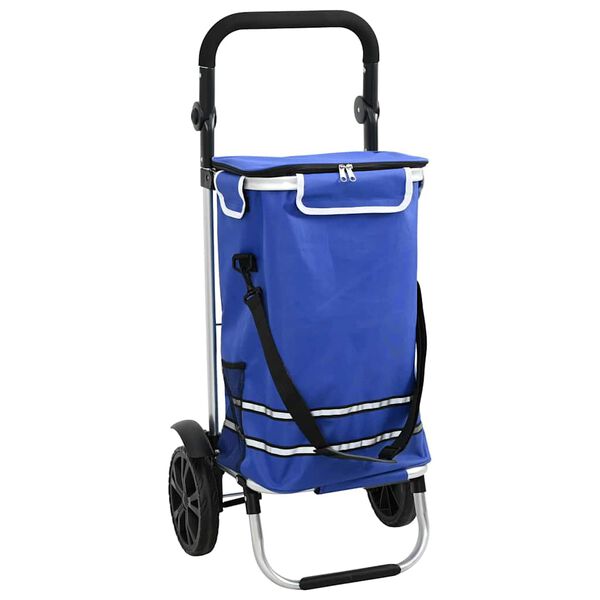 vidaXL Verslunarvagn Blár 36.5 x 46.5 x 100.5 cm Oxford efni
