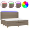 vidaXL H&oacute;lfa&eth; Springr&uacute;m me&eth; D&yacute;nu og LED M&oacute;gr&aacute;r 200x200cm Tauefni