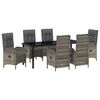 vidaXL Gar&eth;ur bor&eth;sett me&eth; p&uacute;&eth;i 7 pcs Gr&aacute;r p&oacute;l&yacute;rattan