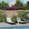 vidaXL Roma Parasol Rauður 286 x 284 x 270 cm Aluminum og pólyester