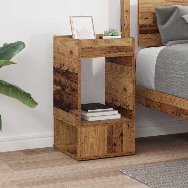 vidaXL Endabor&eth; Gamalt timbur 30 x 30 x 56 cm Samsettur vi&eth;ur