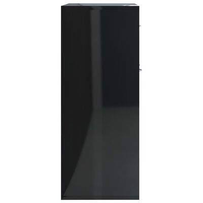 800682 vidaXL Sideboard High Gloss Black 88x30x70 cm Chipboard