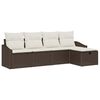 vidaXL S&oacute;fasett me&eth; p&uacute;&eth;i me&eth; geymslu 5 pcs Br&uacute;nn p&oacute;l&yacute;rattan
