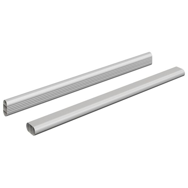 vidaXL Sk&aacute;pstangir 2 pcs Silfur 764 x 15 x 29 mm &Aacute;lblenda