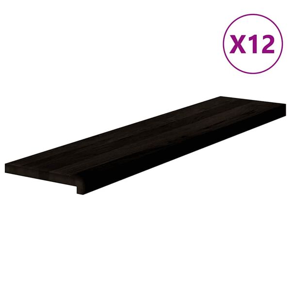 vidaXL Stiga 12 stk D&ouml;kkbr&uacute;nt 110x25x2 cm gegnheil vi&eth;ar Eik