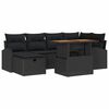 vidaXL Gar&eth;s&oacute;fa sett 7 pcs Svartur p&oacute;l&yacute;rattan