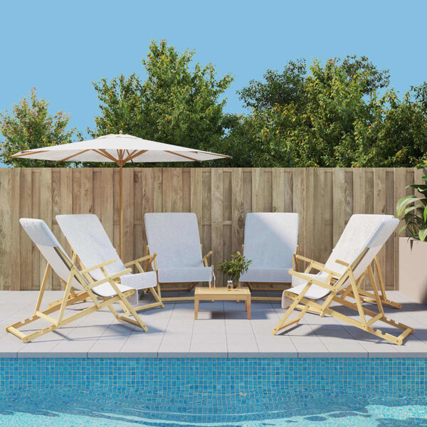 vidaXL Strandhandklæði 6 stk. Hvítt 60x135 cm Efni 400 g/fm