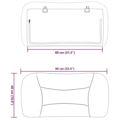 vidaXL Höfðagaflspúði Rjómahvítur 80 cm Efni