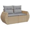 vidaXL Gar&eth;s&oacute;fa sett me&eth; p&uacute;&eth;i 8 pcs Beige og lj&oacute;sgr&aacute;r p&oacute;l&yacute;rattan