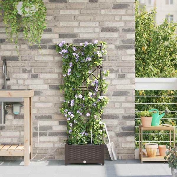 vidaXL Gar&eth;pl&ouml;ntukassi Br&uacute;nn 40 x 40 x 126 cm St&aacute;l