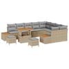 vidaXL Gar&eth;s&oacute;fa sett me&eth; p&uacute;&eth;i 12 pcs Beige og lj&oacute;sgr&aacute;r
