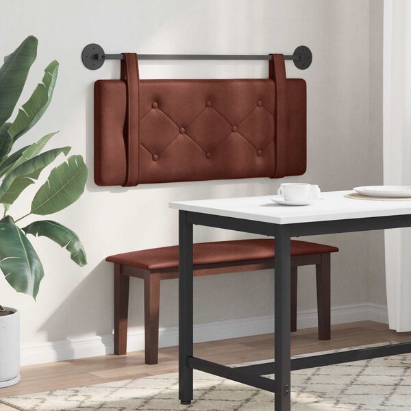 vidaXL Hengisk&aacute;li Vegghengt Glansandi br&uacute;nt 100 cm Forn PU