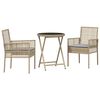vidaXL Gar&eth; Bistro Set 3 pcs Drapplita&eth;ur p&oacute;l&yacute;rattan