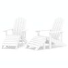 vidaXL Adirondack Gar&eth;st&oacute;lar 2 stk. me&eth; F&oacute;taskemlum HDPE Hv&iacute;tir