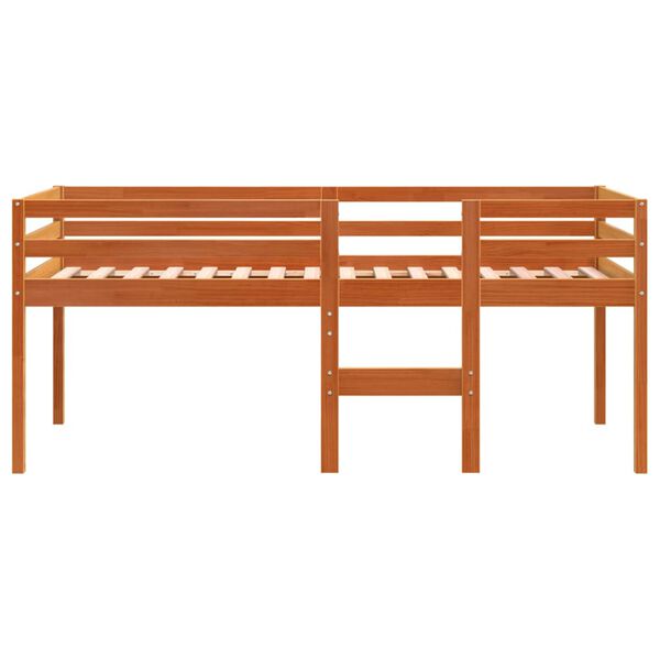 vidaXL Há Rúmgrind Vaxbrún 80x200 cm Gegnheil Fura