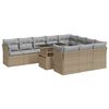 vidaXL 11 Hluta Gar&eth;s&oacute;fasett me&eth; Sessum Drapplita&eth; P&oacute;l&yacute;rattan
