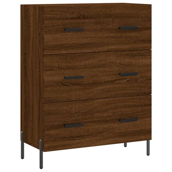 vidaXL Skenkur Br&uacute;nn Eikarlitur 69,5x34x90 cm Samsettur Vi&eth;ur
