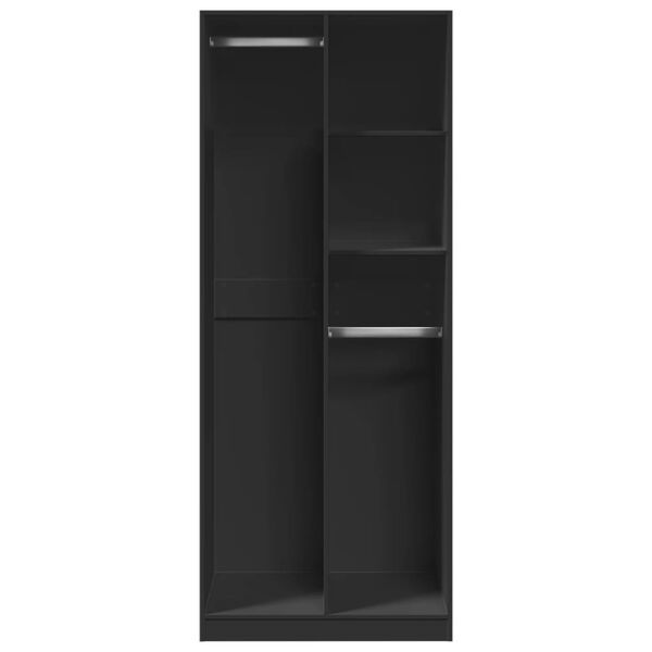 vidaXL Fataskápur Svartur 80x50x200 cm Samsettur Viður