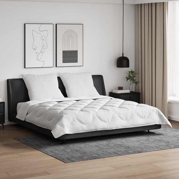 vidaXL S&aelig;ng me&eth; kodda 3 pcs Hv&iacute;tt M&iacute;kr&oacute;f&iacute;ber