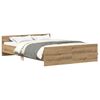 vidaXL R&uacute;mgrind &aacute;n d&yacute;nu &THORN;rosku&eth; eik 140x200 cm Hanna&eth;ur vi&eth;ur