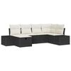 vidaXL Gar&eth;s&oacute;fa sett me&eth; p&uacute;&eth;i 6 pcs Svartur p&oacute;l&yacute;rattan