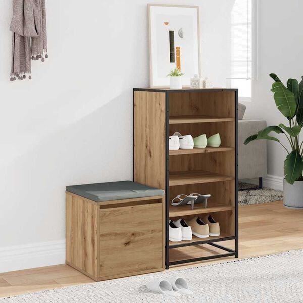 vidaXL Kassask&uacute;ffa Handverks eik 40,5x40x40 cm Samsettur Vi&eth;ur