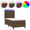 vidaXL H&oacute;lfa&eth; Springr&uacute;m me&eth; D&yacute;nu&LED D&ouml;kkbr&uacute;nn 80x200cm Tauefni
