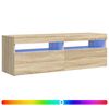 vidaXL Sj&oacute;nvarpssk&aacute;pur me&eth; LED Lj&oacute;sum Sonoma Eik 120x35x40 cm