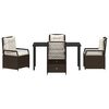 vidaXL Gar&eth;ur bor&eth;sett 5 pcs Br&uacute;nn p&oacute;l&yacute;rattan