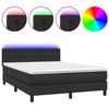 vidaXL H&oacute;lfa&eth; Springr&uacute;m me&eth; D&yacute;nu&LED Svart 140x190 cm Gervile&eth;ur