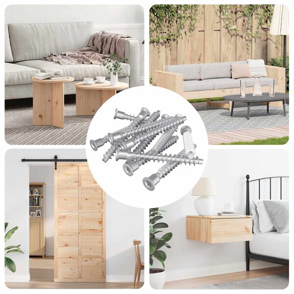 vidaXL H&uacute;sgagnaskr&uacute;&eth;ur 12 pcs Silfur M&aacute;lmur