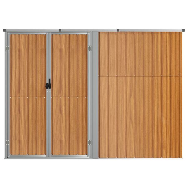 vidaXL Garðskúr Brúnn 225x89x161 cm Sinkhúðað Stál
