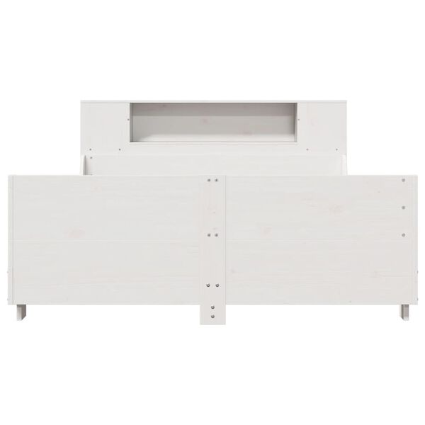 vidaXL Rúmgrind án Dýnu Hvít 120x190 cm Gegnheil Fura