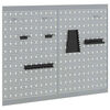 vidaXL Verkf&aelig;ra veggplata 2 pcs Gr&aacute;r 100 x 1 x 80 cm
