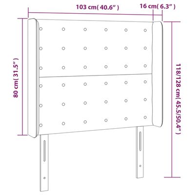 vidaXL Höfðagafl með Eyrum 103x16x118/128 cm Grænn Efni